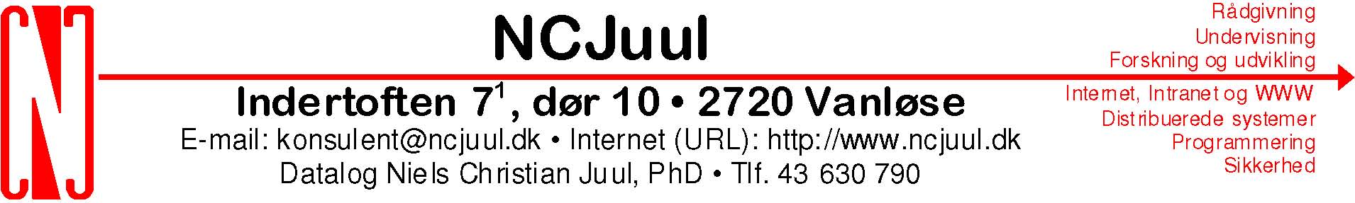 Internetkonsulentfirma NCJuul, Indertoften 7-1-10, 2820 Vanl�se